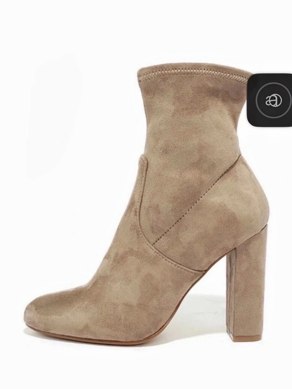 Steve Madden Edit Taupe Suede Booties Heeled Boots Lulu